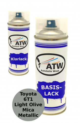 Autolack für Toyota 6T1 Light Olive Mica Metallic+400ml Klarlack Set